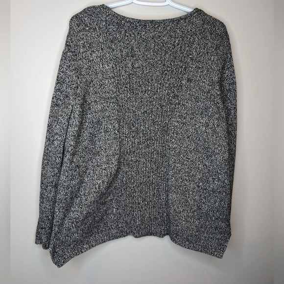 Vintage Salt Pepper V Neck Long Sleeve Knit Sweater Women Size 1 - Picture 2 of 8